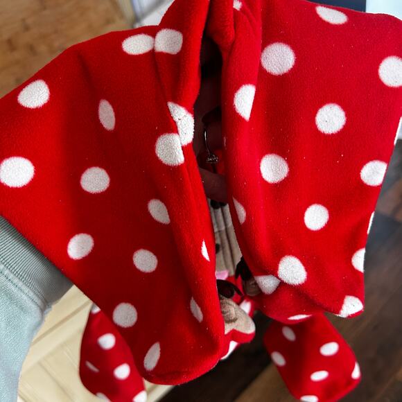 6 Month Christmas Polka Dot Fleece Footed Pajamas - Picture 4 of 5